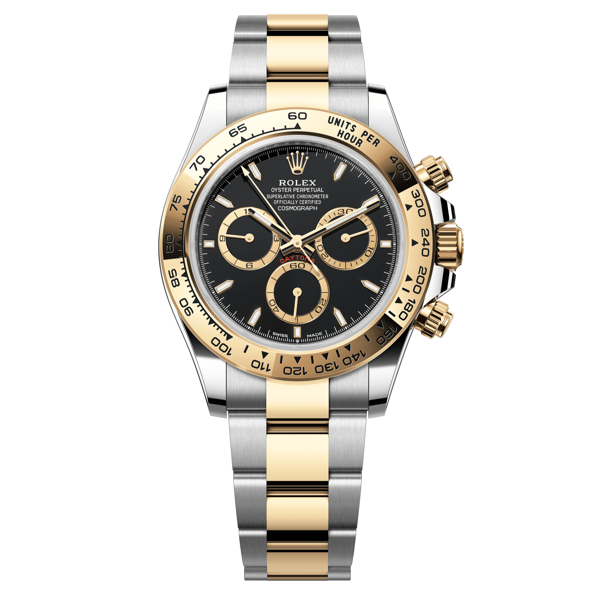 Rolex Oyster 40 mm Black, Golden Counter Rings Dial 18 kt Everose GoldYellow Rolesor - combination of Oystersteel and yellow gold Oysterflex 126503-0003 - WATCHXNYC