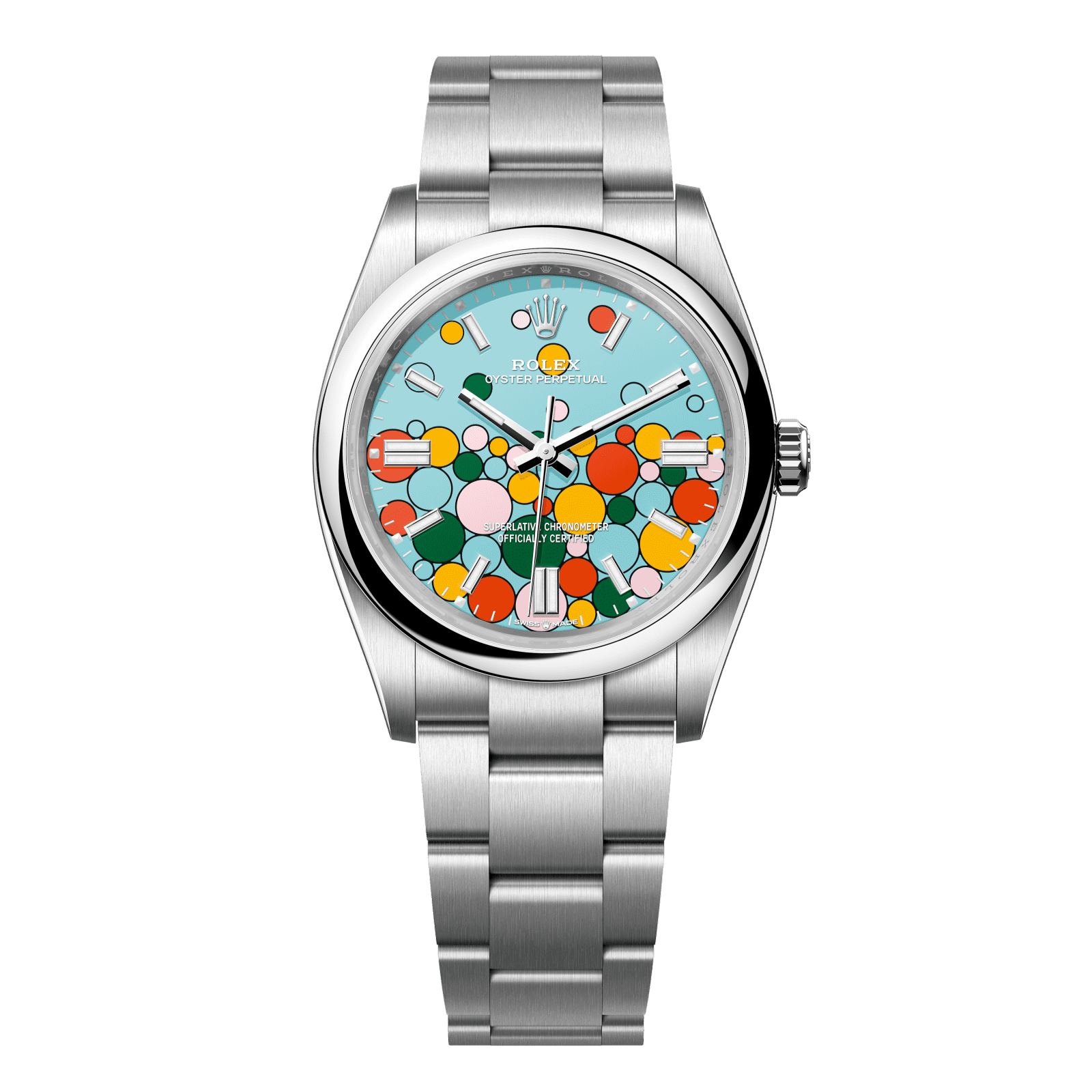 Rolex Oyster Perpetual 36 36 mm Turquoise Blue, Celebration-Motif Dial Oystersteel Oyster Bracelet 126000-0009 - WATCHXNYC