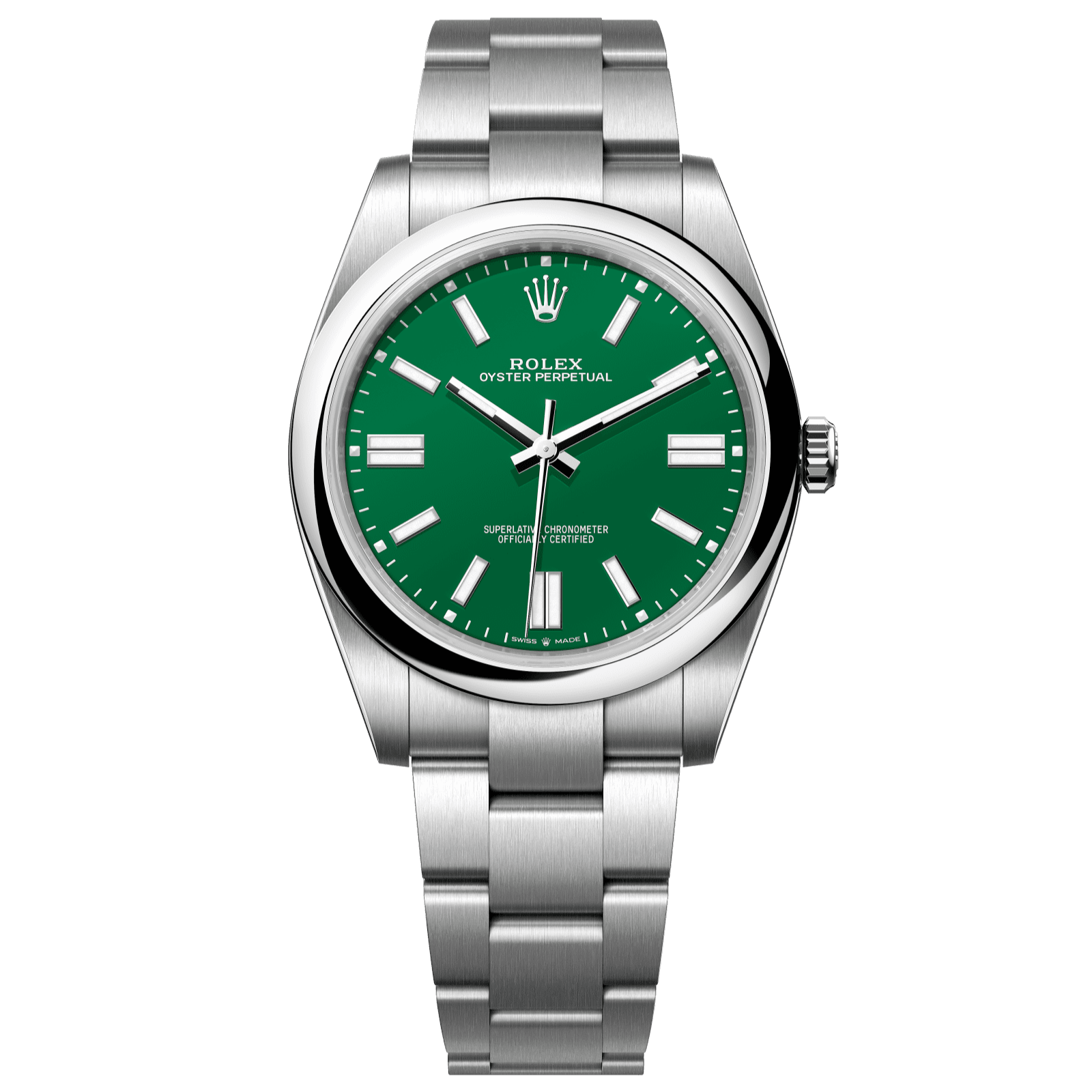 Rolex Oyster Perpetual 41 41 mm Green Dial Oystersteel Oyster Bracelet 124300-0005 - WATCHXNYC