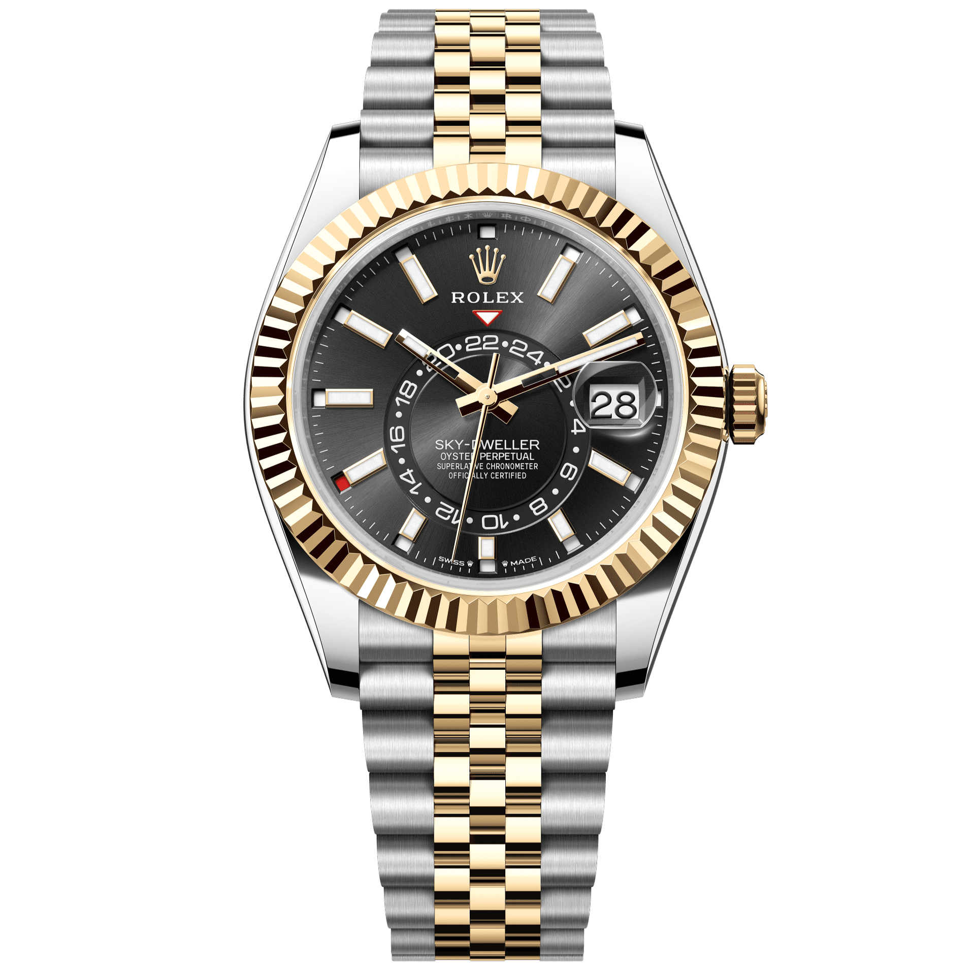 Rolex Sky-Dweller 42 mm Bright black Dial 18k Yellow Gold Oyster Bracelet 336933-0004 - WATCHXNYC