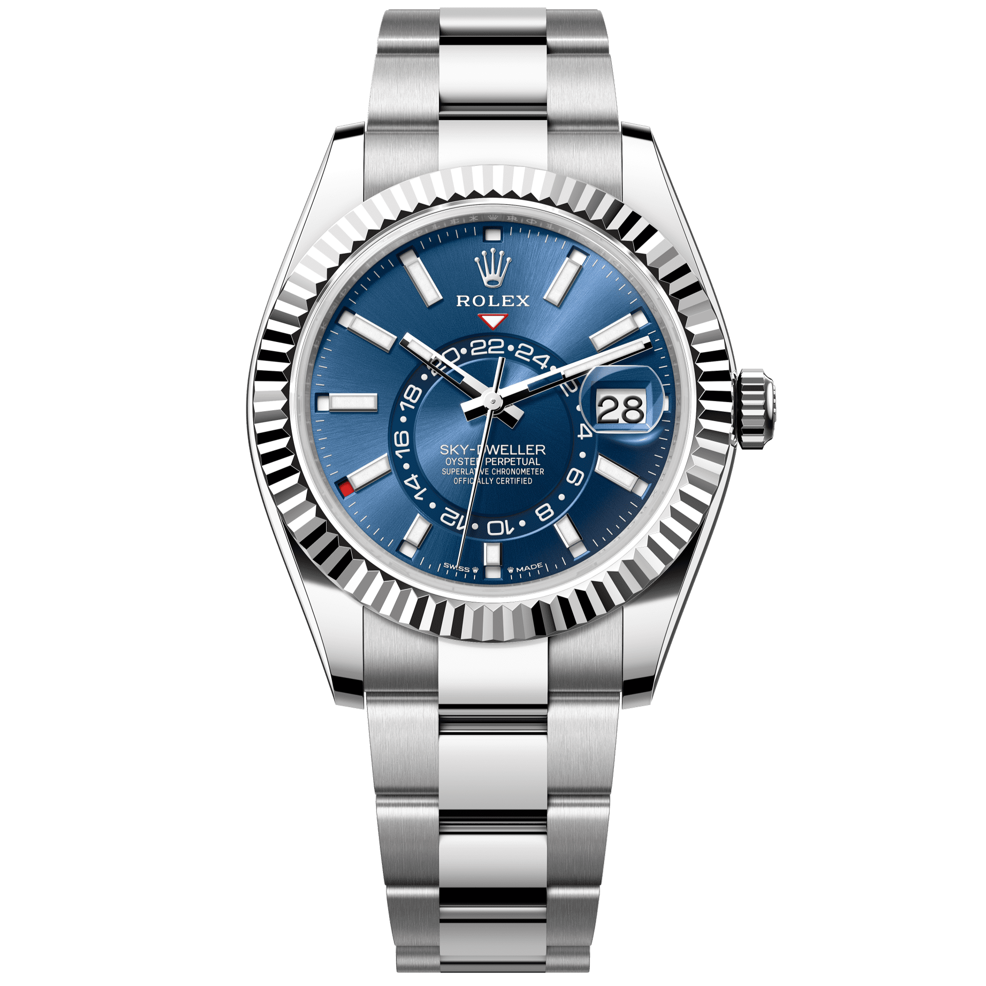 Rolex Sky-Dweller 42 mm bright blue Dial Oystersteel and yellow gold Oyster Bracelet 336934-0005 - WATCHXNYC