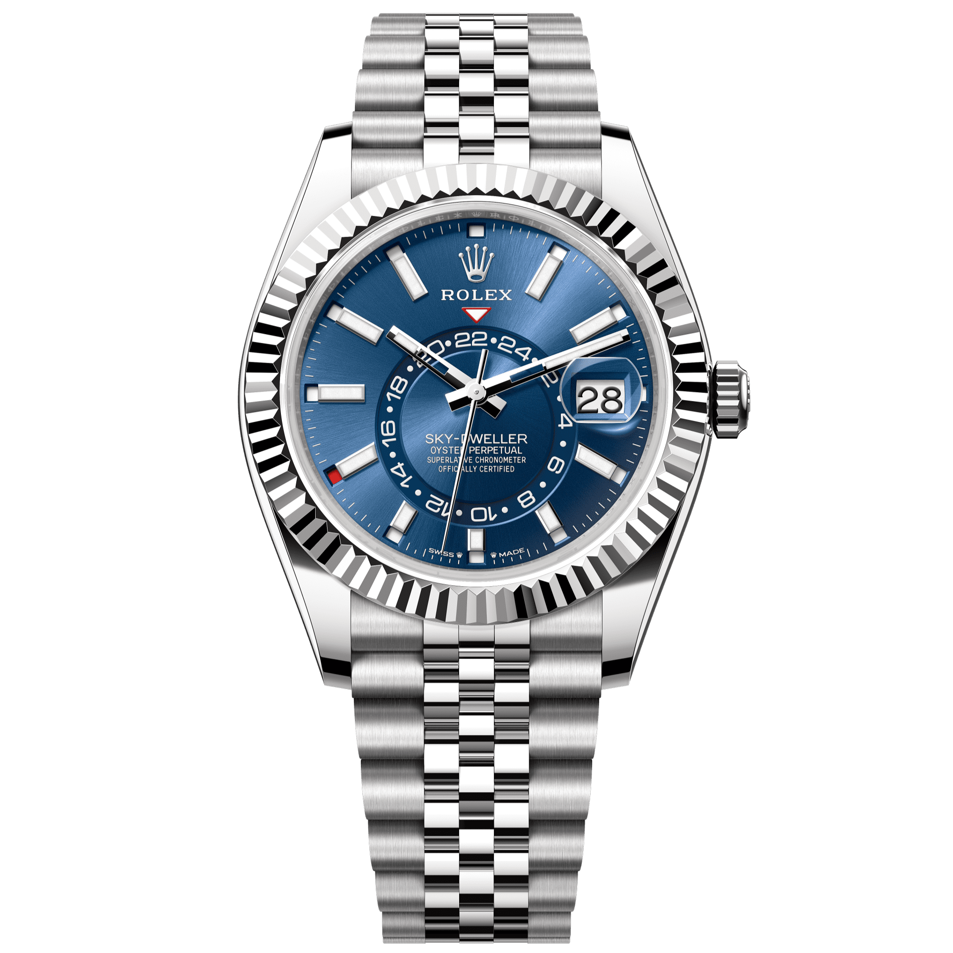 Rolex Sky-Dweller 42 mm Bright Blue Dial Oystersteel  Jubilee Bracelet. 336934-0006 - WATCHXNYC