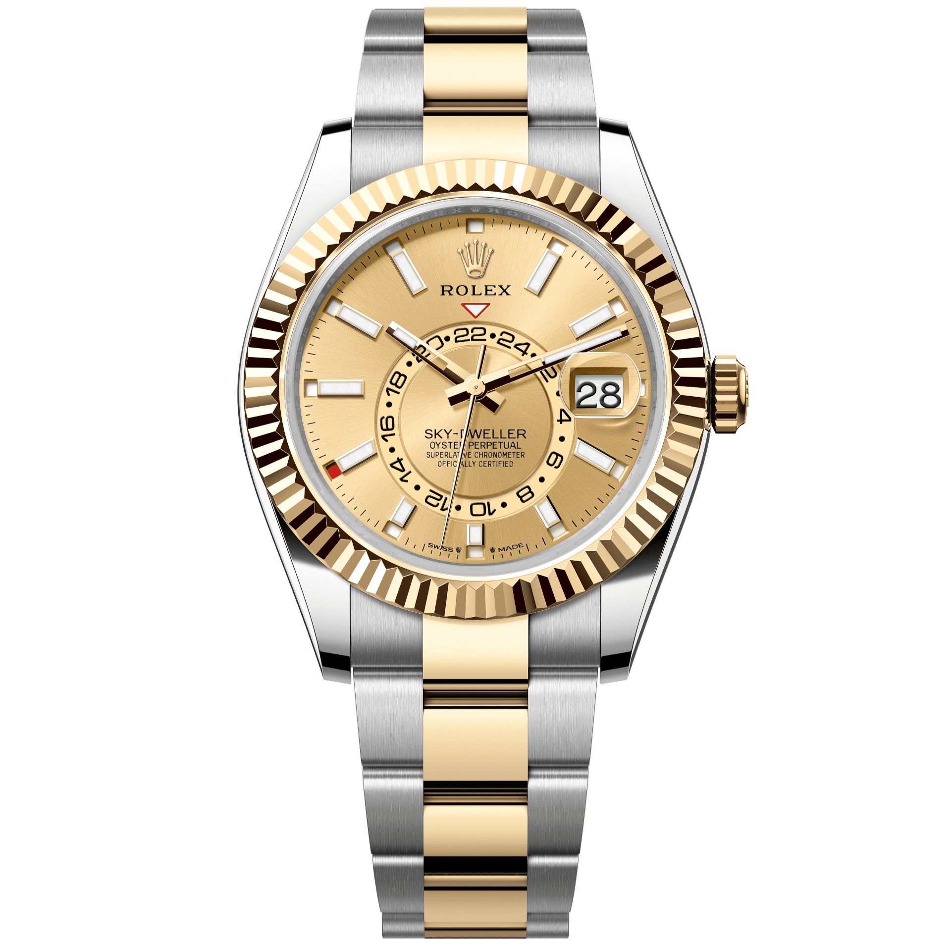 Rolex Sky-Dweller 42 mm Champagne-colour Dial Oystersteel and Yellow Gold Oyster Bracelet 336933-0001 - WATCHXNYC