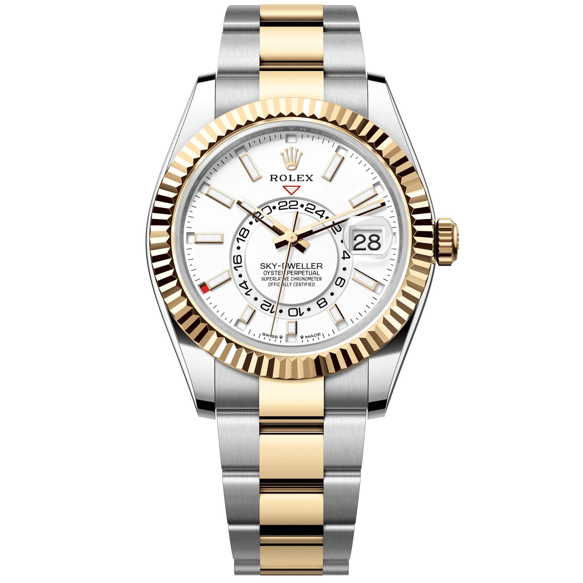 Rolex Sky-Dweller 42 mm Intense White Dial Oystersteel And 18k Yellow Gold Oyster Bracelet 336933-0005 - WATCHXNYC