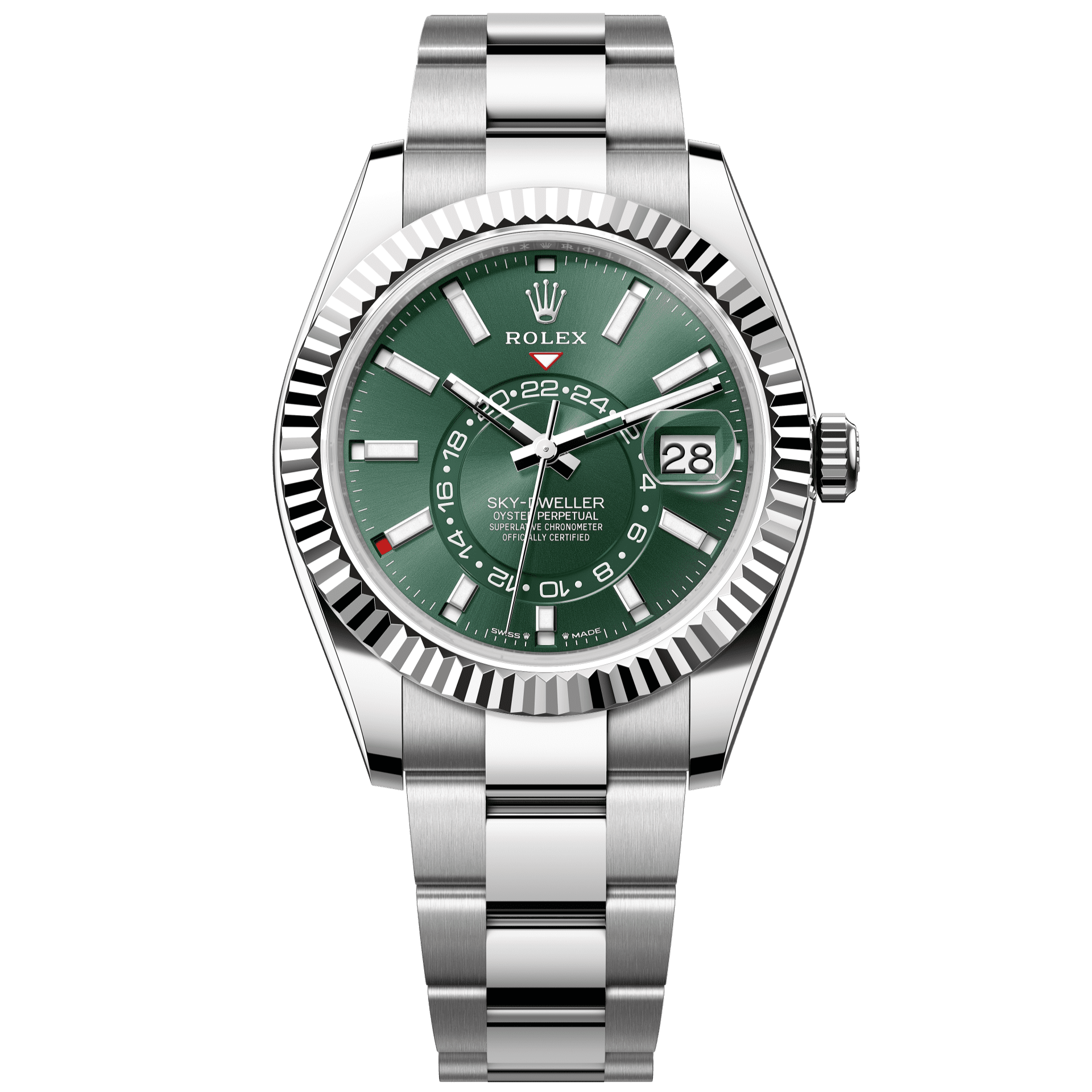 Rolex Sky-Dweller 42 mm Mint Green Dial Oystersteel and yellow gold Oyster Bracelet 336934-0001 - WATCHXNYC