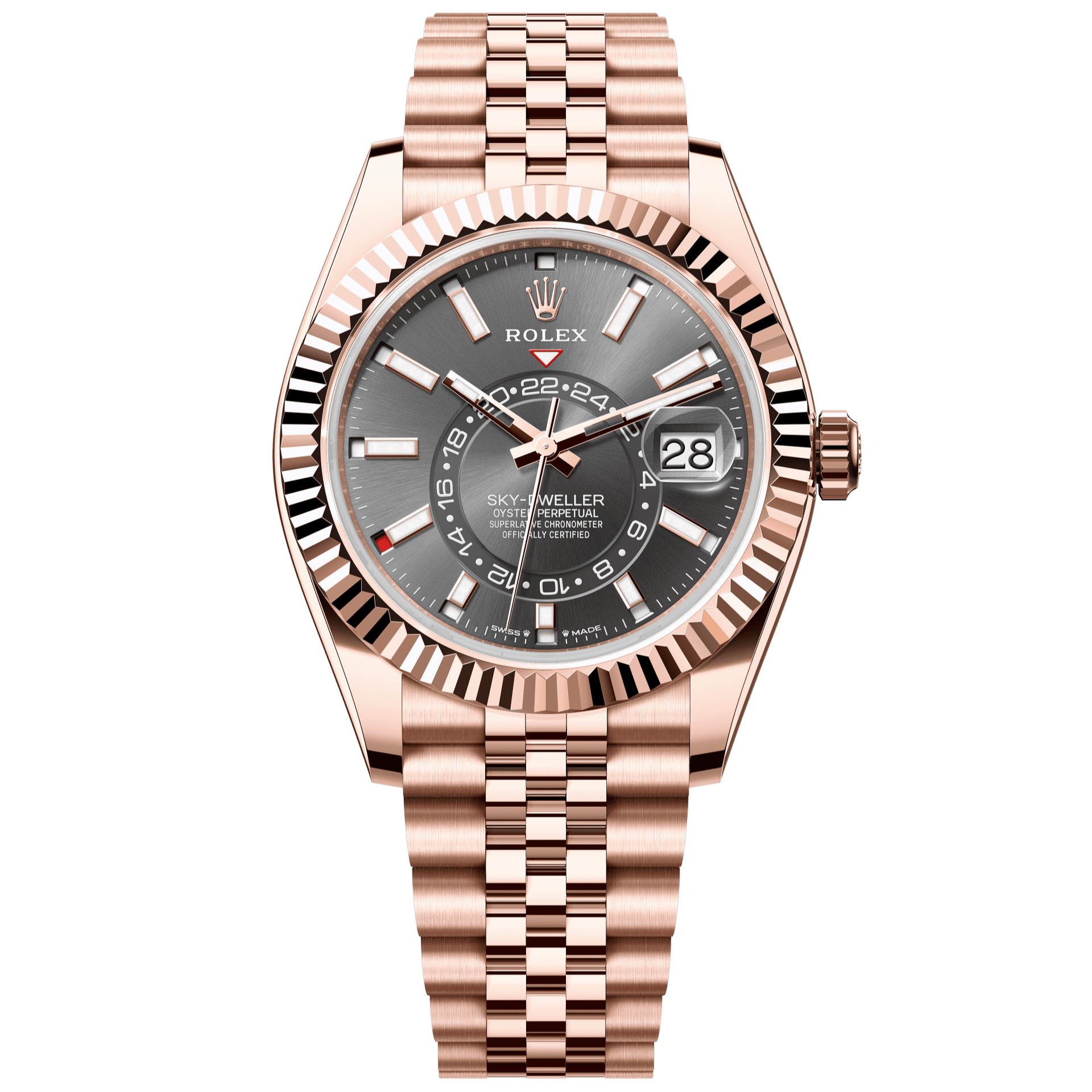 Rolex Sky-Dweller 42 mm Slate Dial 18 kt Everose Gold Jubilee 336935-0008 - WATCHXNYC
