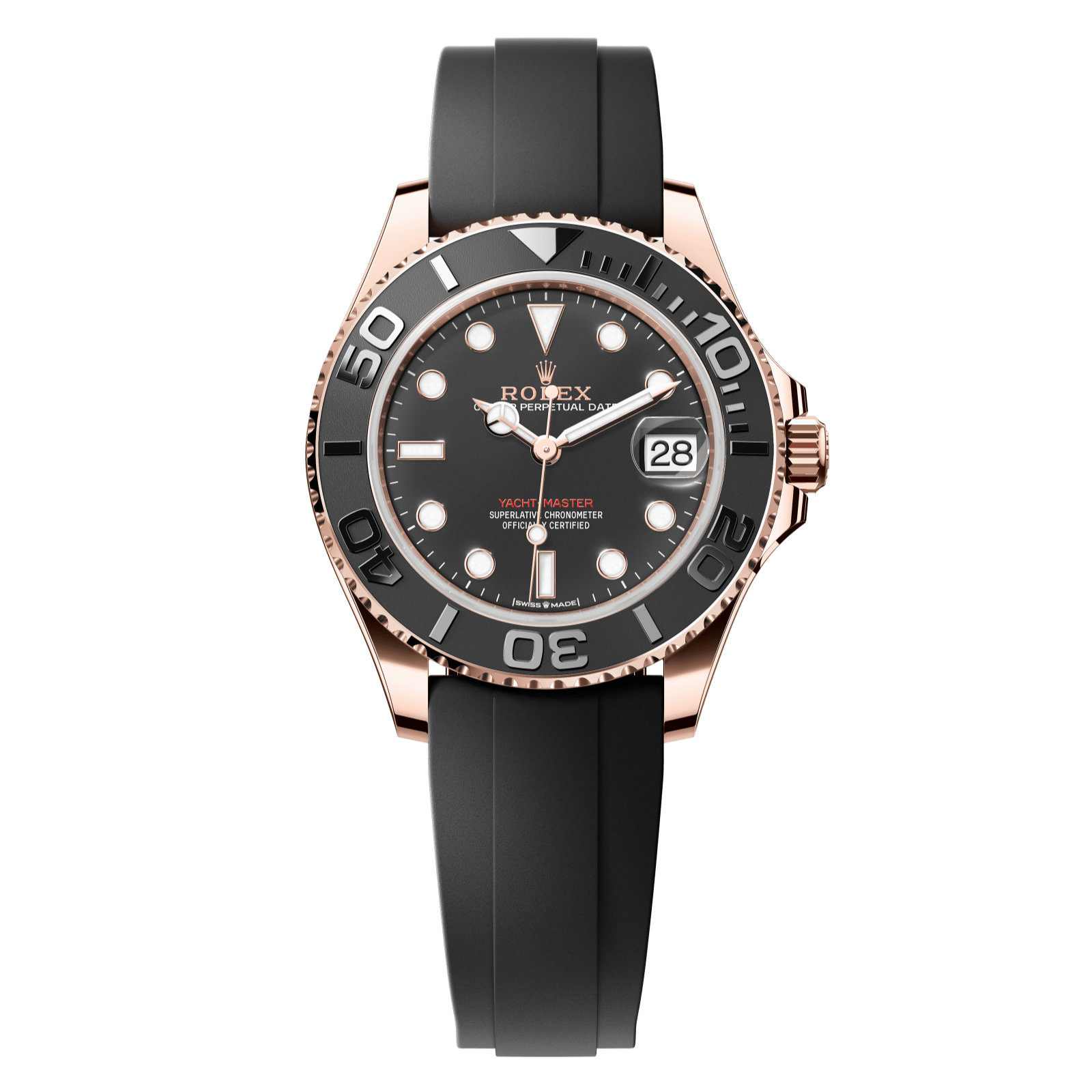 Rolex Yacht-Master 37 37 mm Intense black Dial 18 kt Everose gold Oysterflex bracelet 268655-0017 - WATCHXNYC