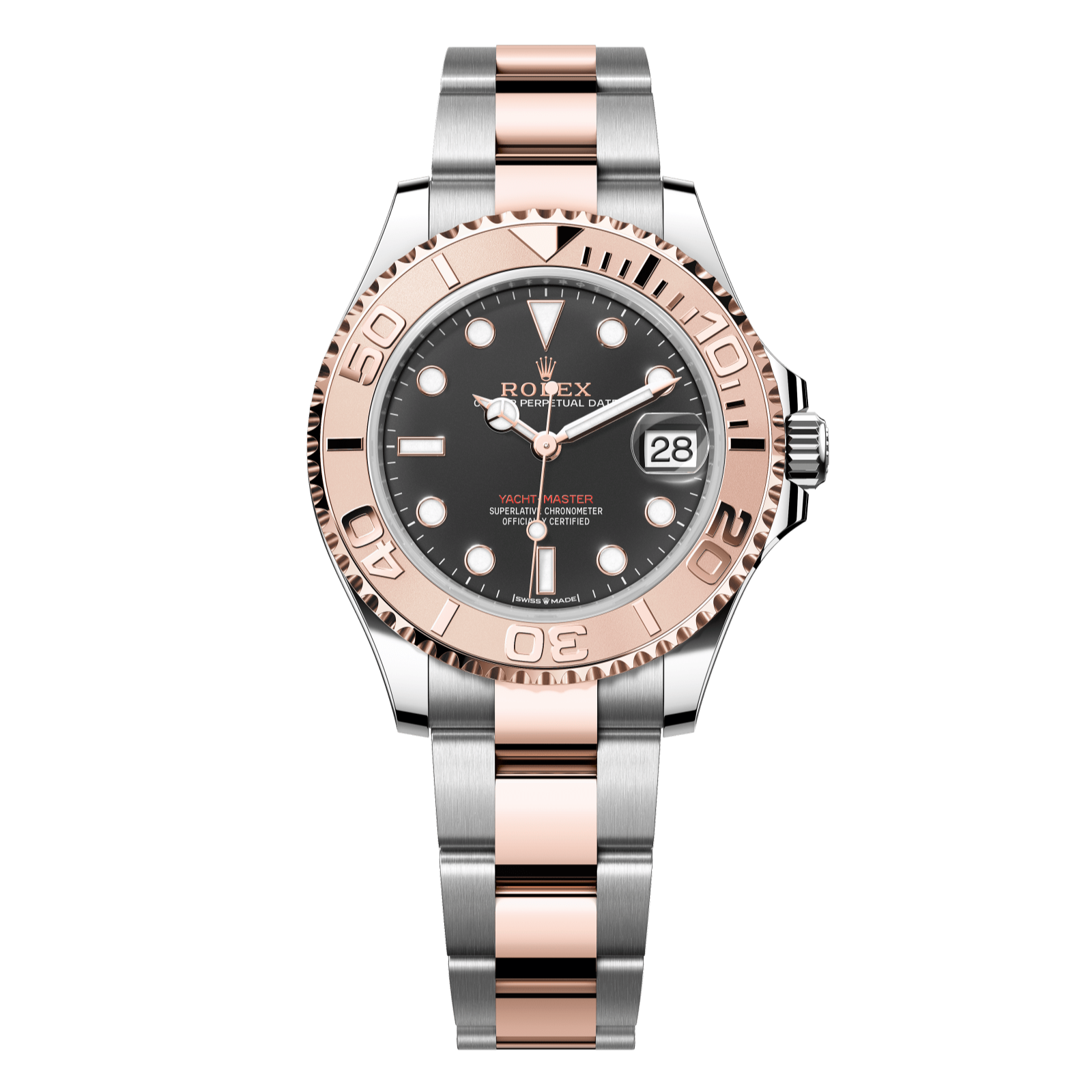 Rolex Yacht-Master 37 37 mm Intense black Dial Oystersteel and Everose gold  Oyster bracelet 268621-0004 - WATCHXNYC