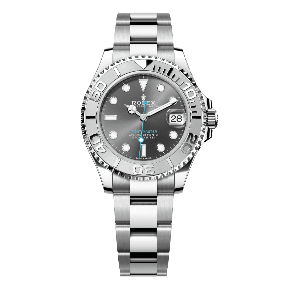Rolex Yacht-Master 37 mm Slate Dial Oystersteel And Platinum Oyster Bracelet 268622-0002 - WATCHXNYC