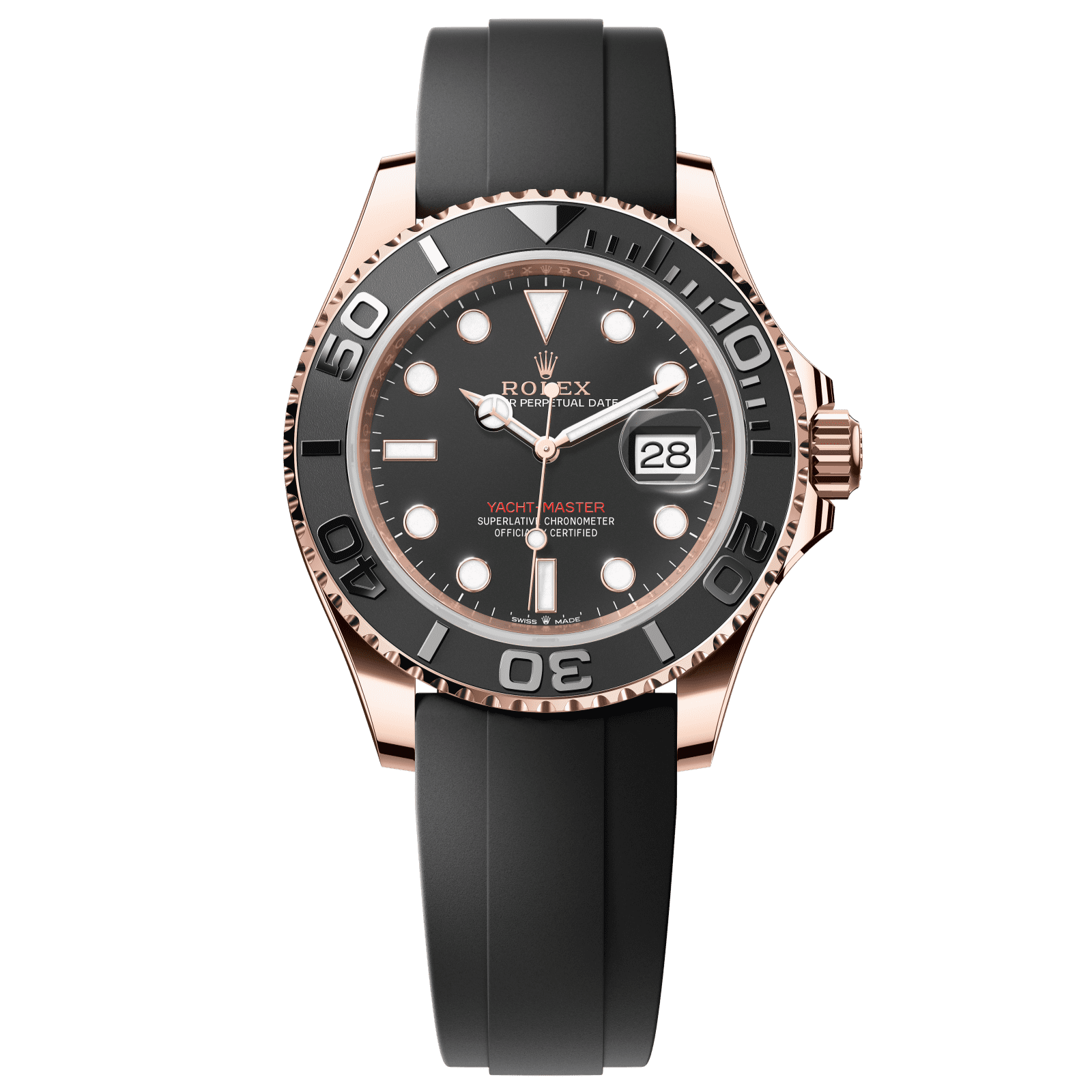 Rolex Yacht-Master 40 40 mm Intense black Dial 18 kt Everose gold  Oysterflex bracelet 126655-0002 - WATCHXNYC
