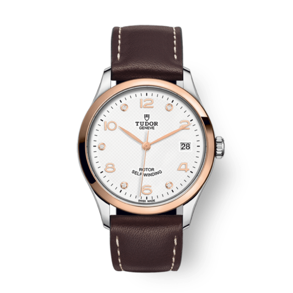 Tudor 1926 36 mm White Dial with Diamonds Stainless Steel Leather Strap M91451-0012 - WATCHXNYC