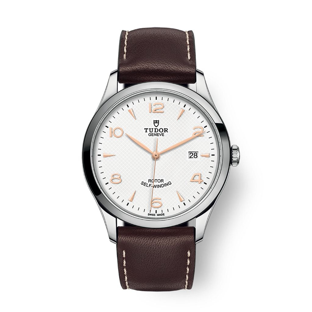 Tudor 1926 41 mm White Dial Stainless Steel Leather Strap M91650-0012 - WATCHXNYC
