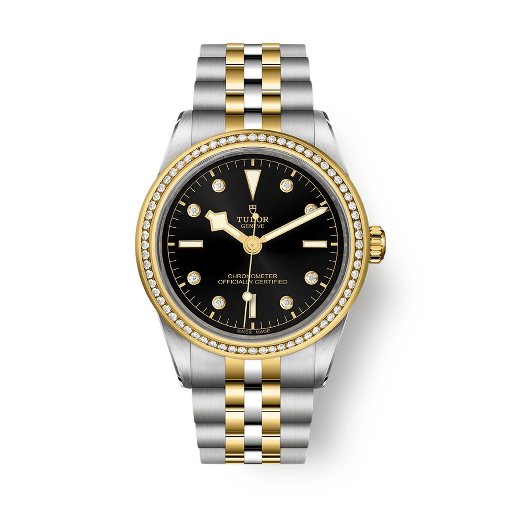 Tudor Black Bay 39 S&G 39 mm Black Dial with Diamonds Stainless Steel Bracelet M79673-0005 - WATCHXNYC