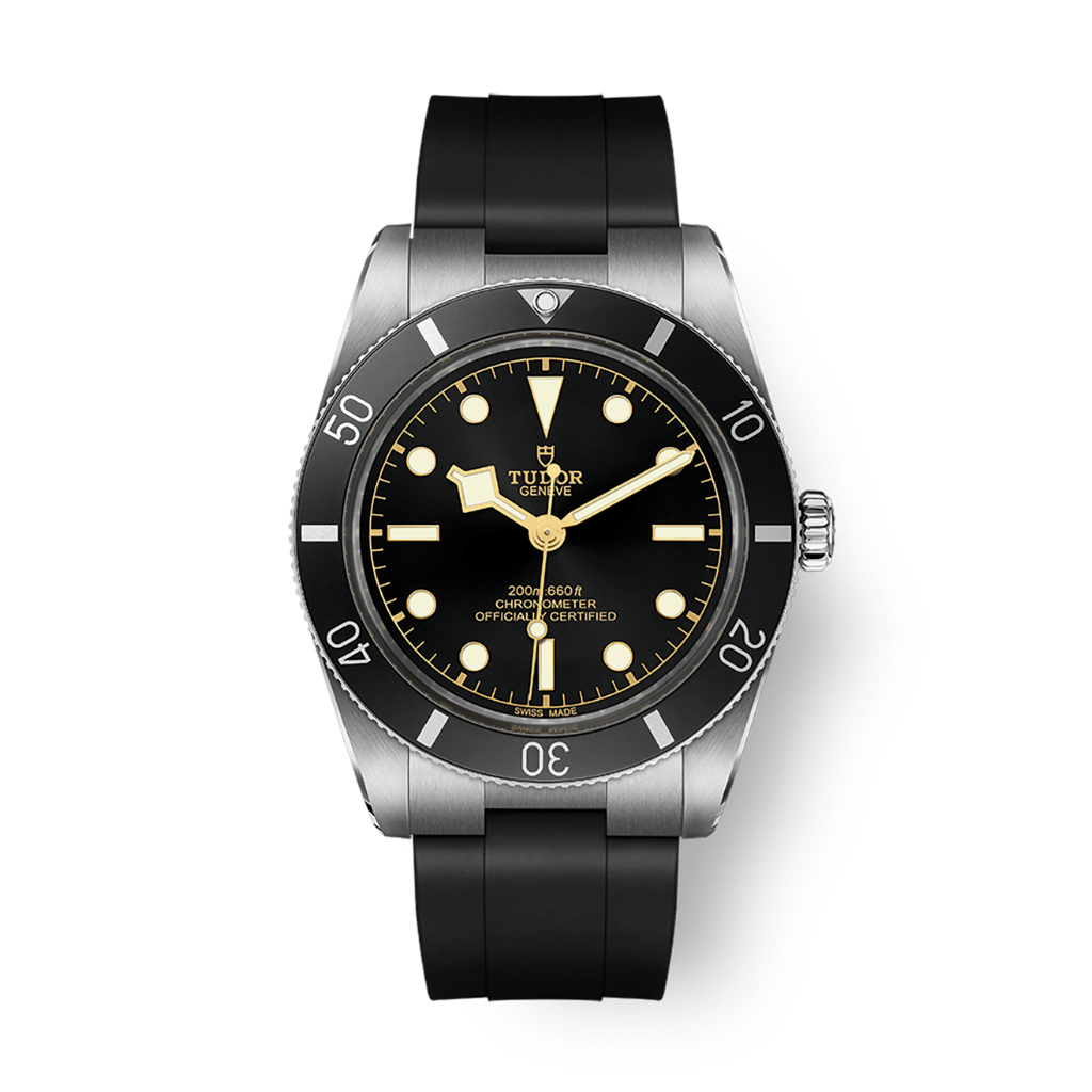 Tudor Black Bay 54 37 mm Black Dial Stainless Steel Rubber Strap M79000N-0002 - WATCHXNYC