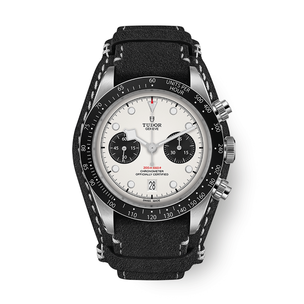 Tudor Black Bay Chrono 41 mm Silver Dial Stainless Steel Leather Strap M79360N-0006 - WATCHXNYC