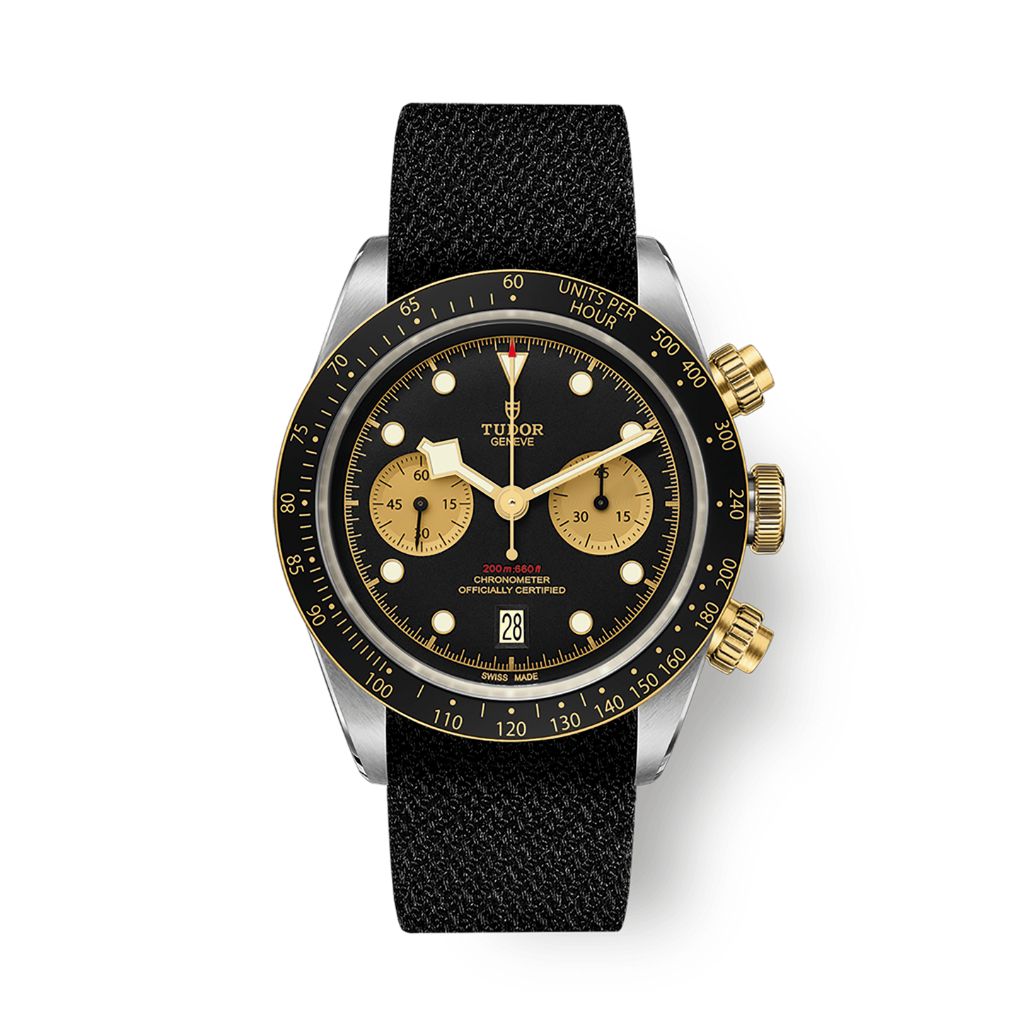 Tudor Black Bay Chrono S&G 41 mm Black Dial Stainless Steel Fabric Strap M79363N-0003 - WATCHXNYC