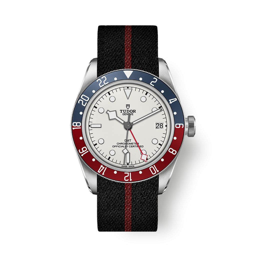 Tudor Black Bay GMT 41 mm Silver Dial Stainless Steel Fabric Strap M79830RB-0012 - WATCHXNYC