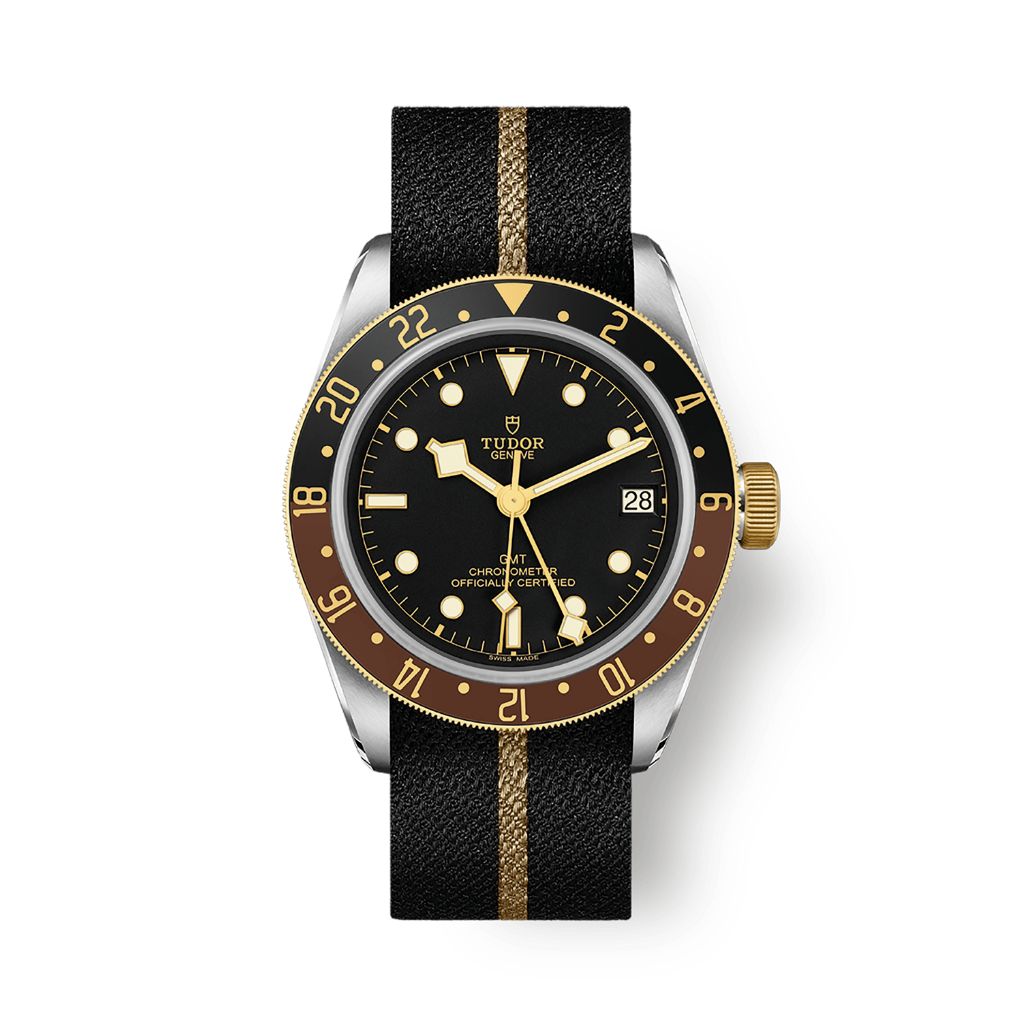 Tudor Black Bay GMT S&G 41 mm Black Dial Stainless Steel Fabric Strap M79833MN-0004 - WATCHXNYC