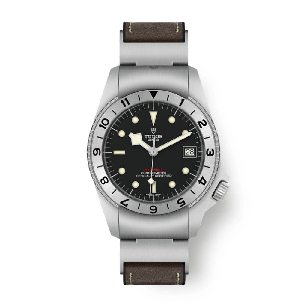 Tudor Black Bay P01 42 mm Black Dial Stainless Steel Leather Strap M70150-0001 - WATCHXNYC