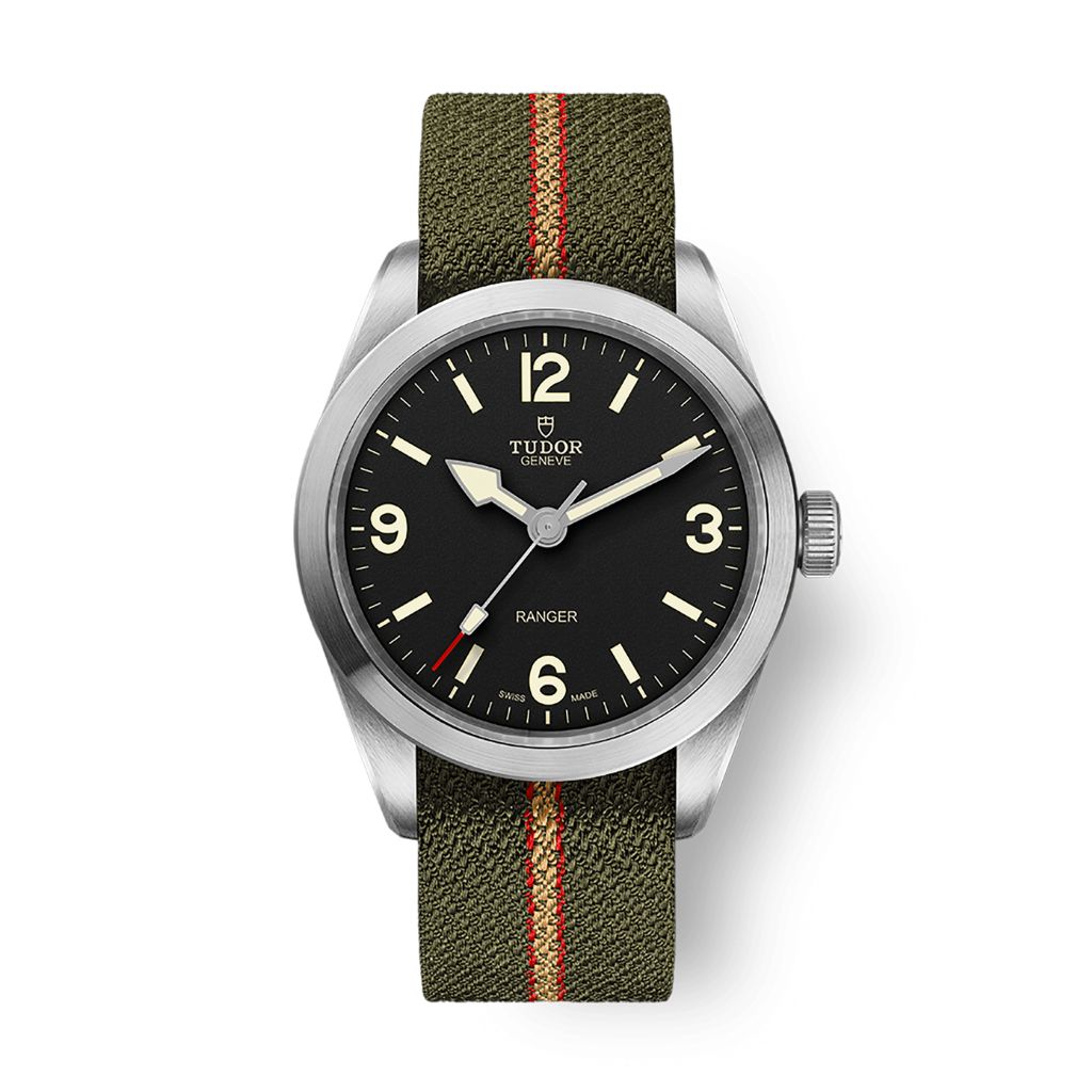 Tudor Ranger 39 mm Black Dial Stainless Steel Fabric Strap M79950-0003 - WATCHXNYC