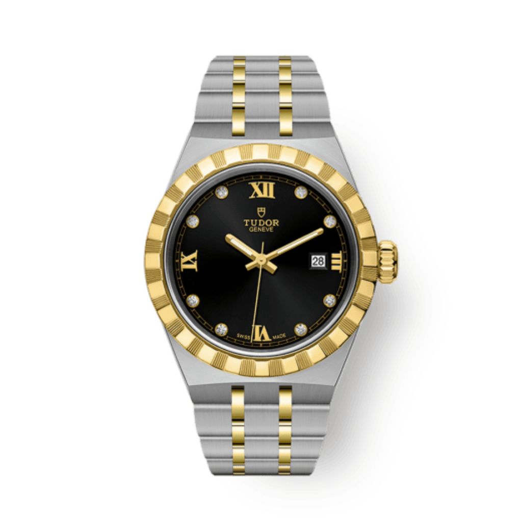 Tudor Tudor Royal 28 mm Black Dial with Diamonds Stainless Steel Bracelet M28303-0005 - WATCHXNYC