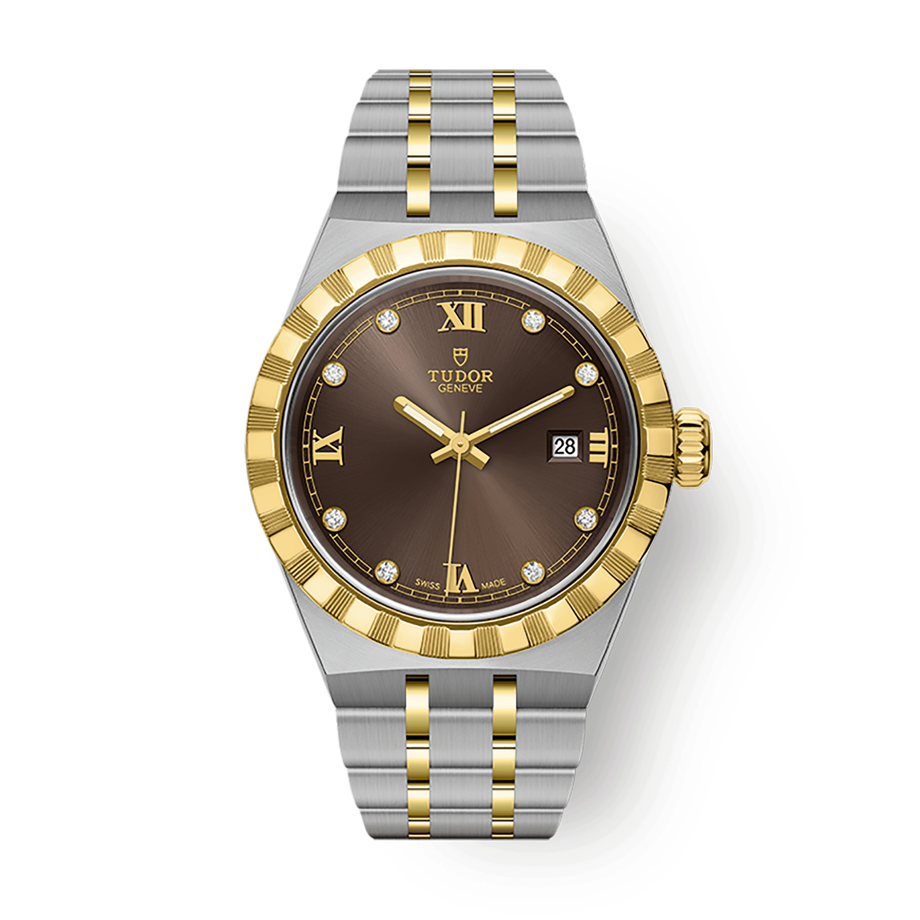 Tudor Tudor Royal 28 mm Chocolate Brown Dial with Diamonds Stainless Steel Bracelet M28303-0009 - WATCHXNYC