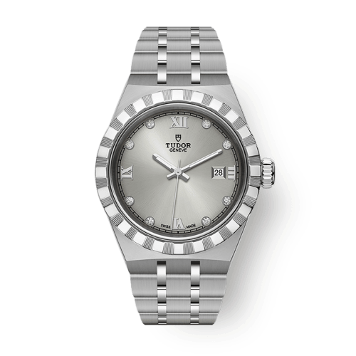 Tudor Tudor Royal 28 mm Silver Dial with Diamonds Stainless Steel Bracelet M28300-0002 - WATCHXNYC