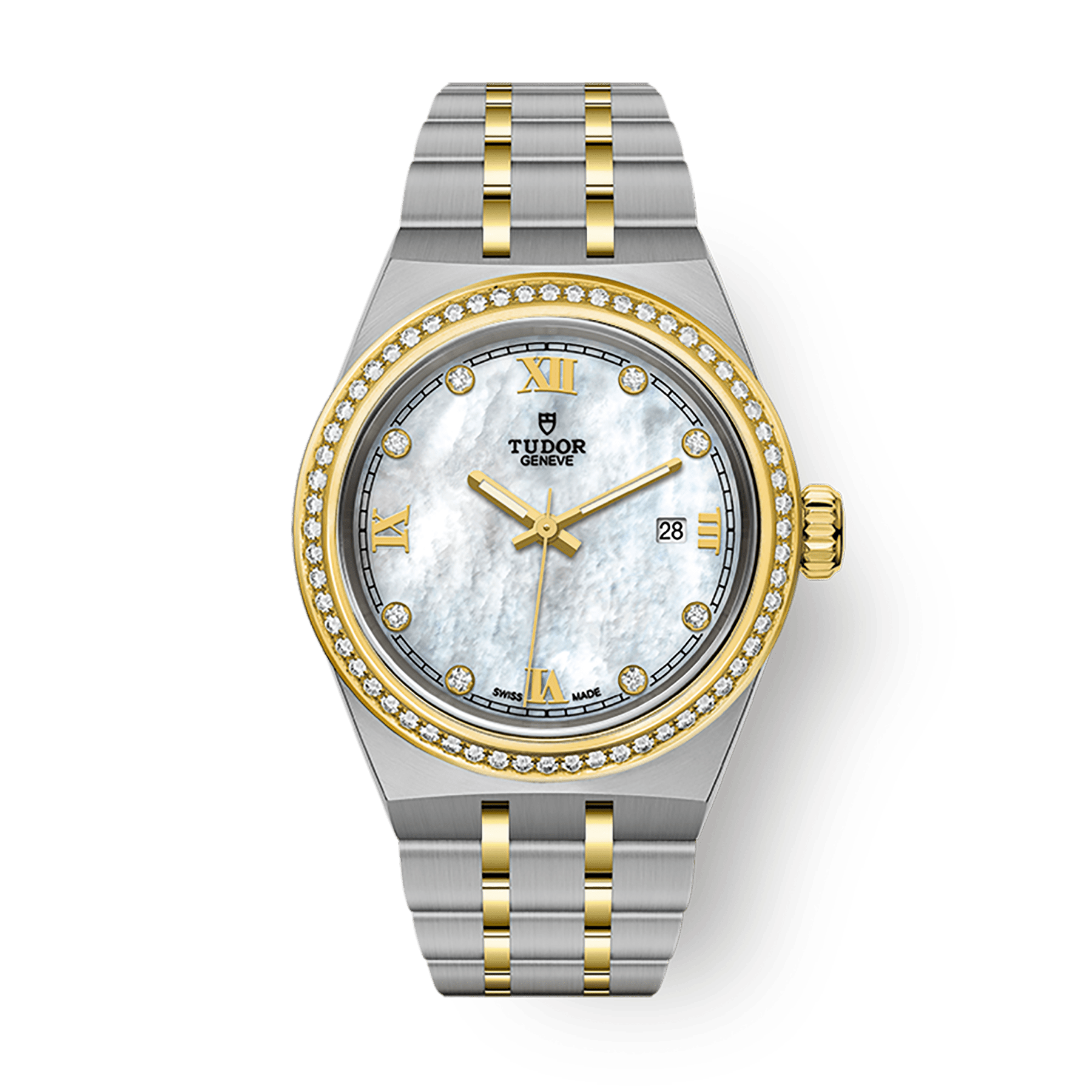 Tudor Tudor Royal 28 mm White Mother-Of-Pearl Dial with Diamonds Stainless Steel Bracelet M28323-0001 - WATCHXNYC
