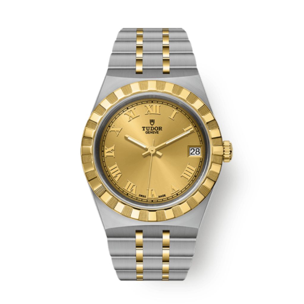 Tudor Tudor Royal 34 mm Golden Dial Stainless Steel Bracelet M28403-0004 - WATCHXNYC