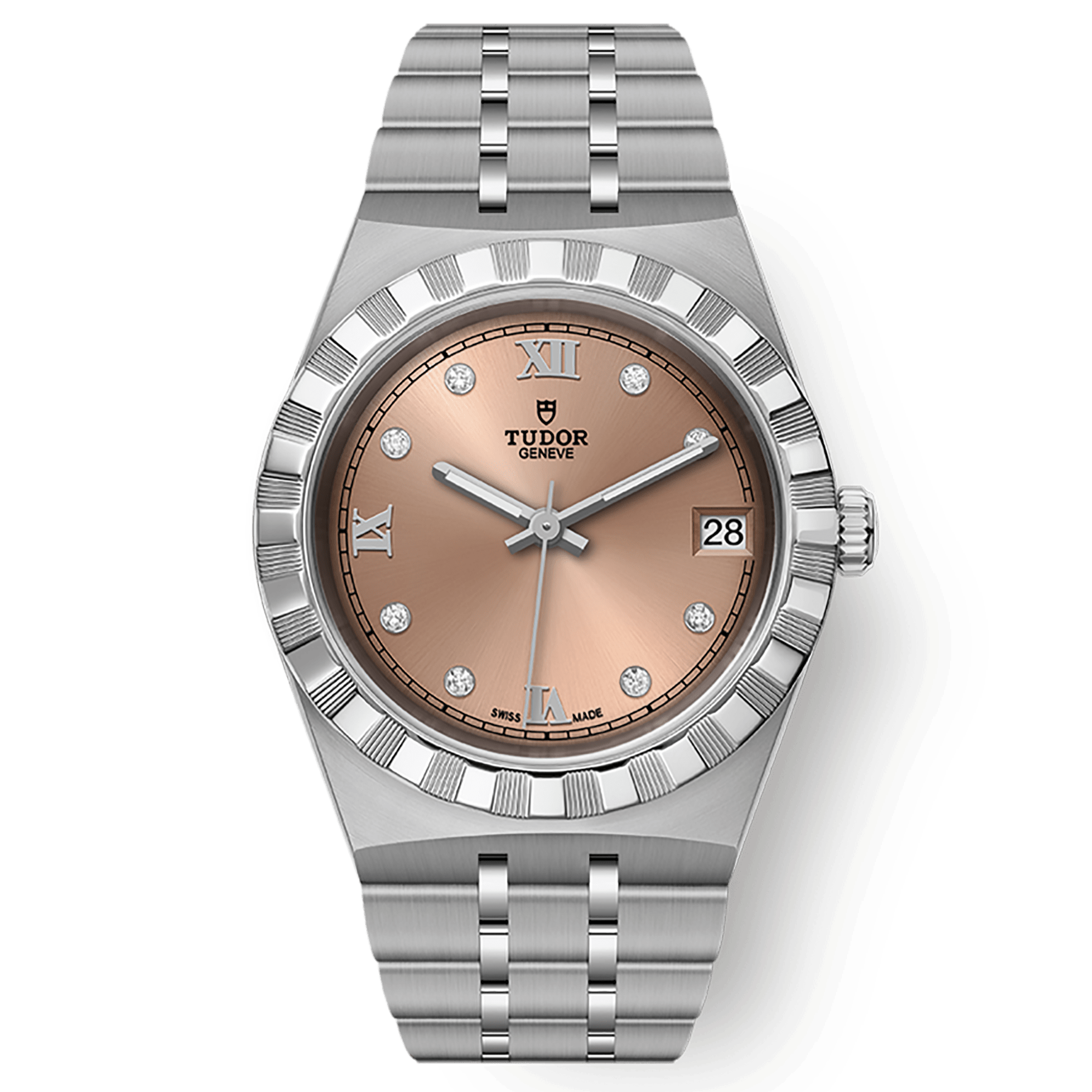 Tudor Tudor Royal 34 mm Pink Dial with Diamonds Stainless Steel Bracelet M28400-0011 - WATCHXNYC