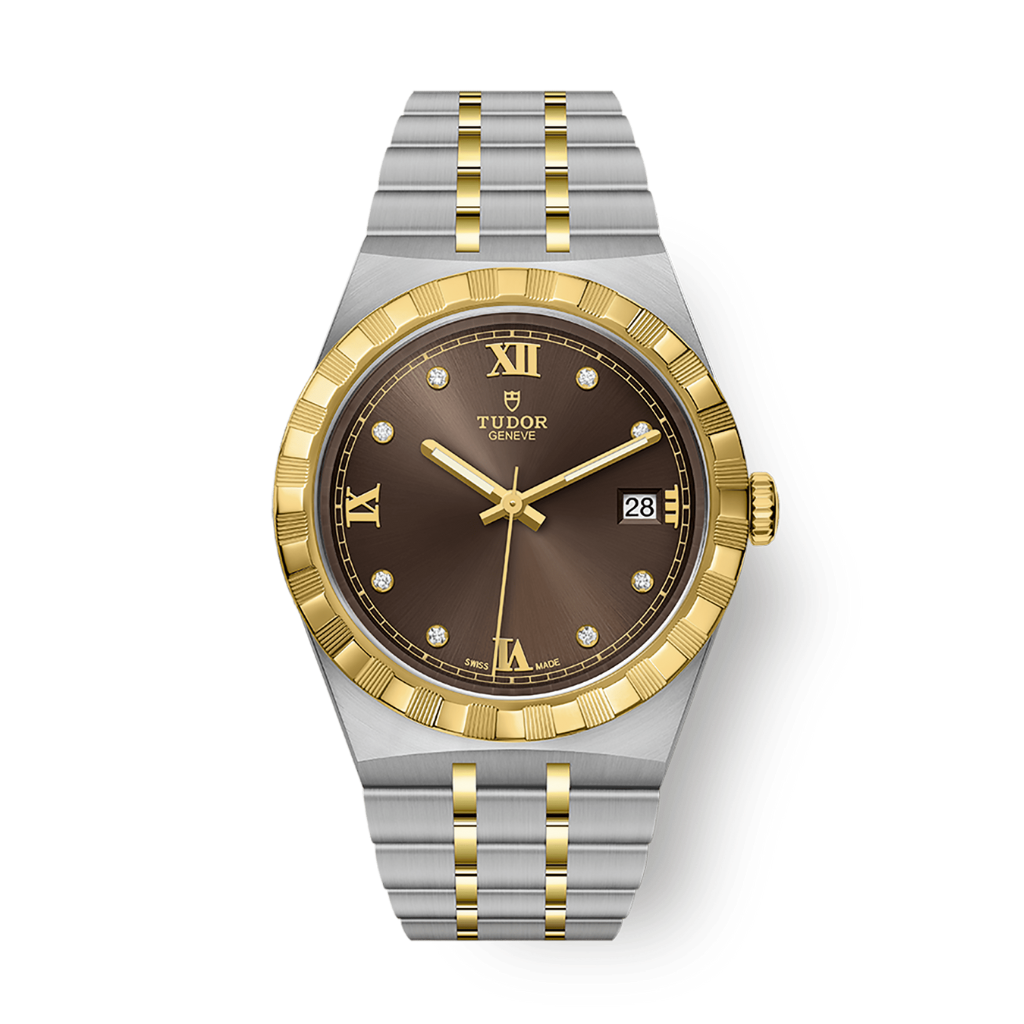 Tudor Tudor Royal 38 mm Chocolate Brown Dial with Diamonds Stainless Steel Bracelet M28503-0008 - WATCHXNYC