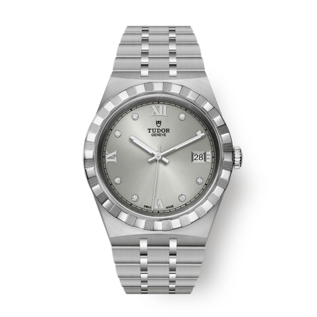 Tudor Tudor Royal 38 mm Silver Dial with Diamonds Stainless Steel Bracelet M28500-0002 - WATCHXNYC