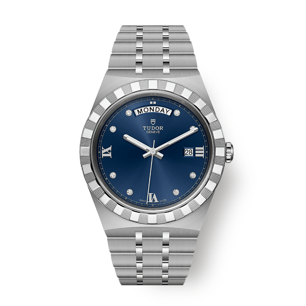 Tudor TUDOR Royal 41 mm Blue Dial with Diamonds Stainless Steel Bracelet M28600-0006 - WATCHXNYC