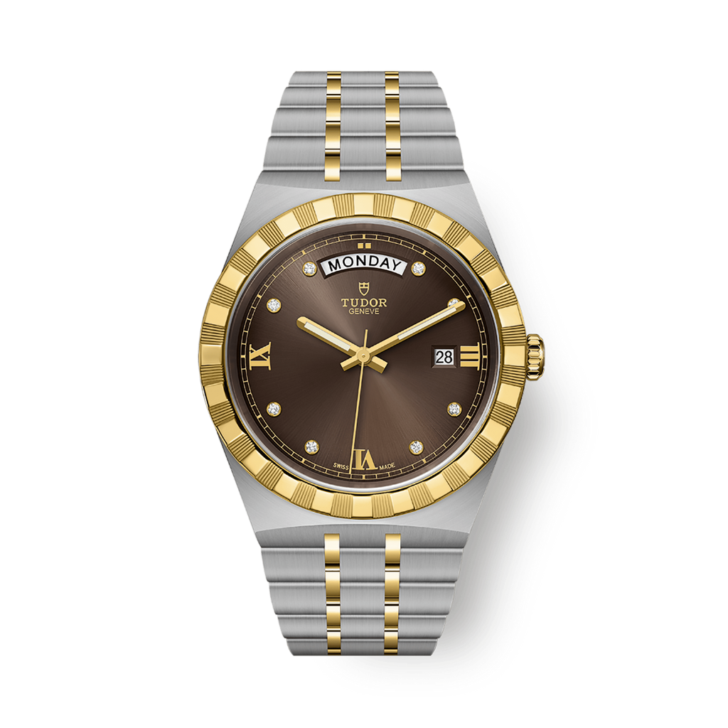 Tudor Tudor Royal 41 mm Chocolate Brown Dial with Diamonds Stainless Steel Bracelet M28603-0008 - WATCHXNYC