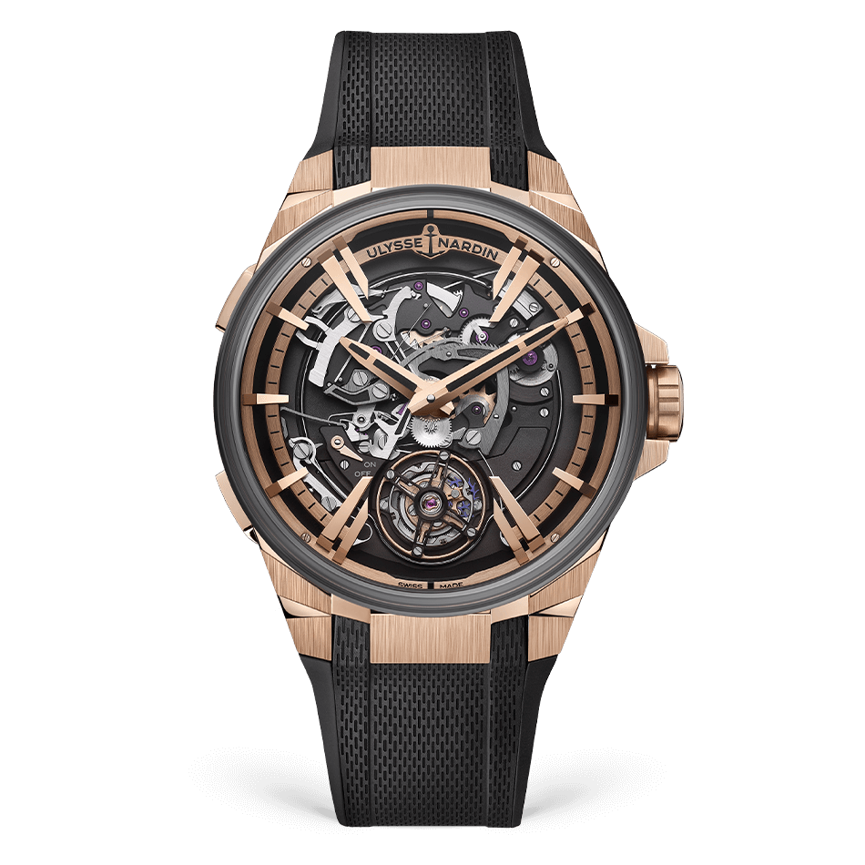 Ulysse Nardin Blast Hourstriker 45 mm Black Dial 18k Rose Gold & Titanium Rubber Strap 6215-400-3A/02 - WATCHXNYC