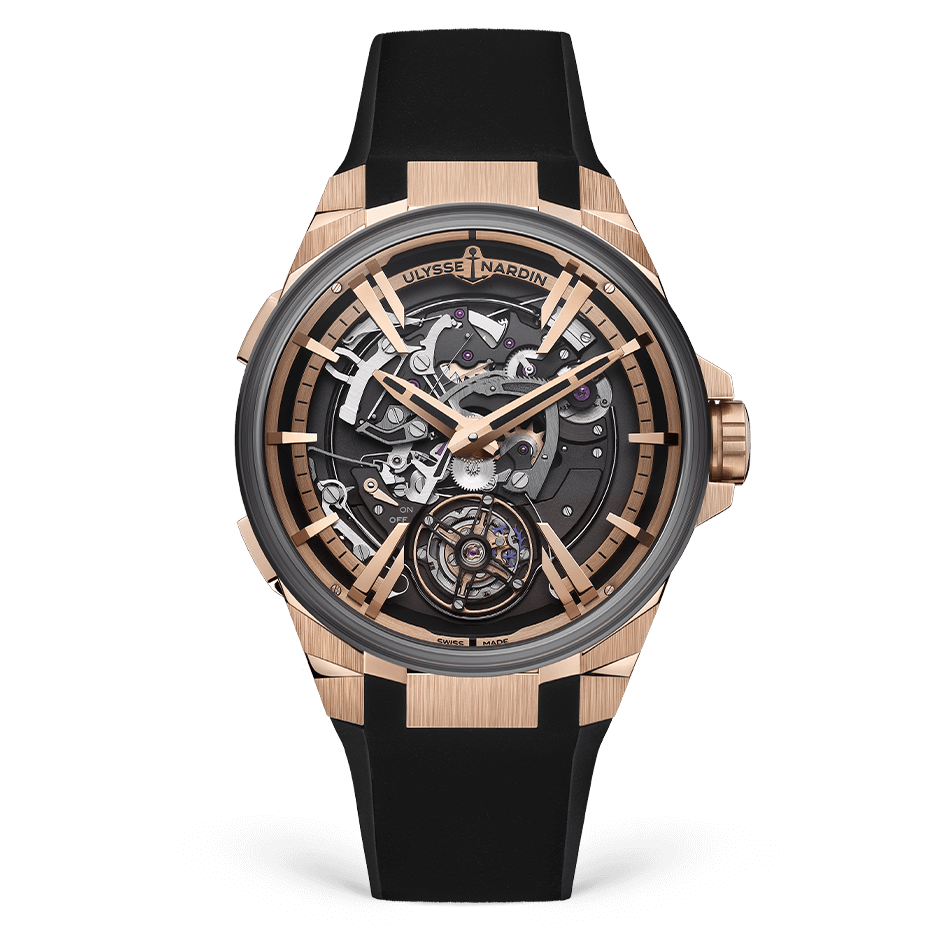 Ulysse Nardin Blast Hourstriker 45 mm Black Dial 18k Rose Gold & Titanium Velvet Strap 6215-400-3B/02 - WATCHXNYC