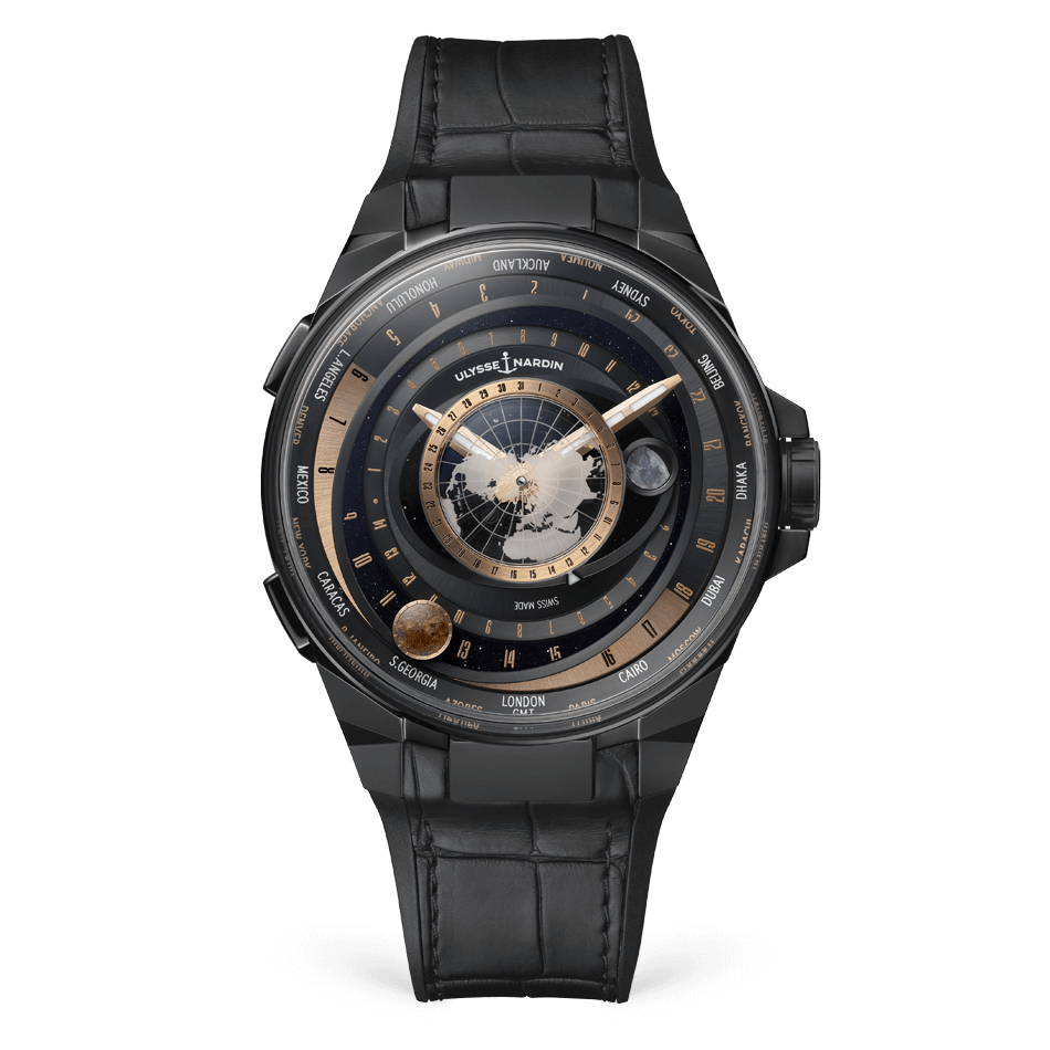 Ulysse Nardin Blast Moonstruck 45 mm Black Dial Titanium & Ceramic   Leather Strap 1063-400-2A/1A - WATCHXNYC