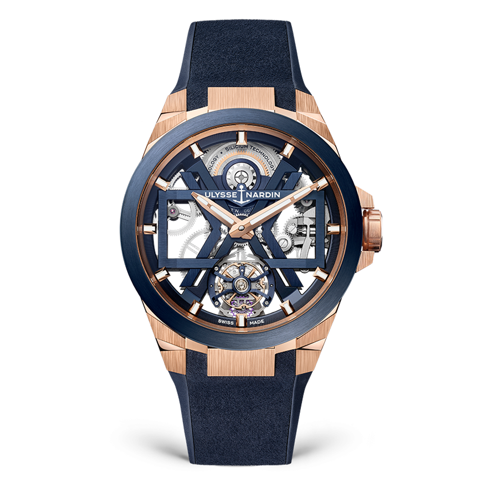 Ulysse Nardin Blast Tourbillon 45 mm Silver Dial 18k Rose Gold Rubber Strap 1725-400-3A/3A - WATCHXNYC
