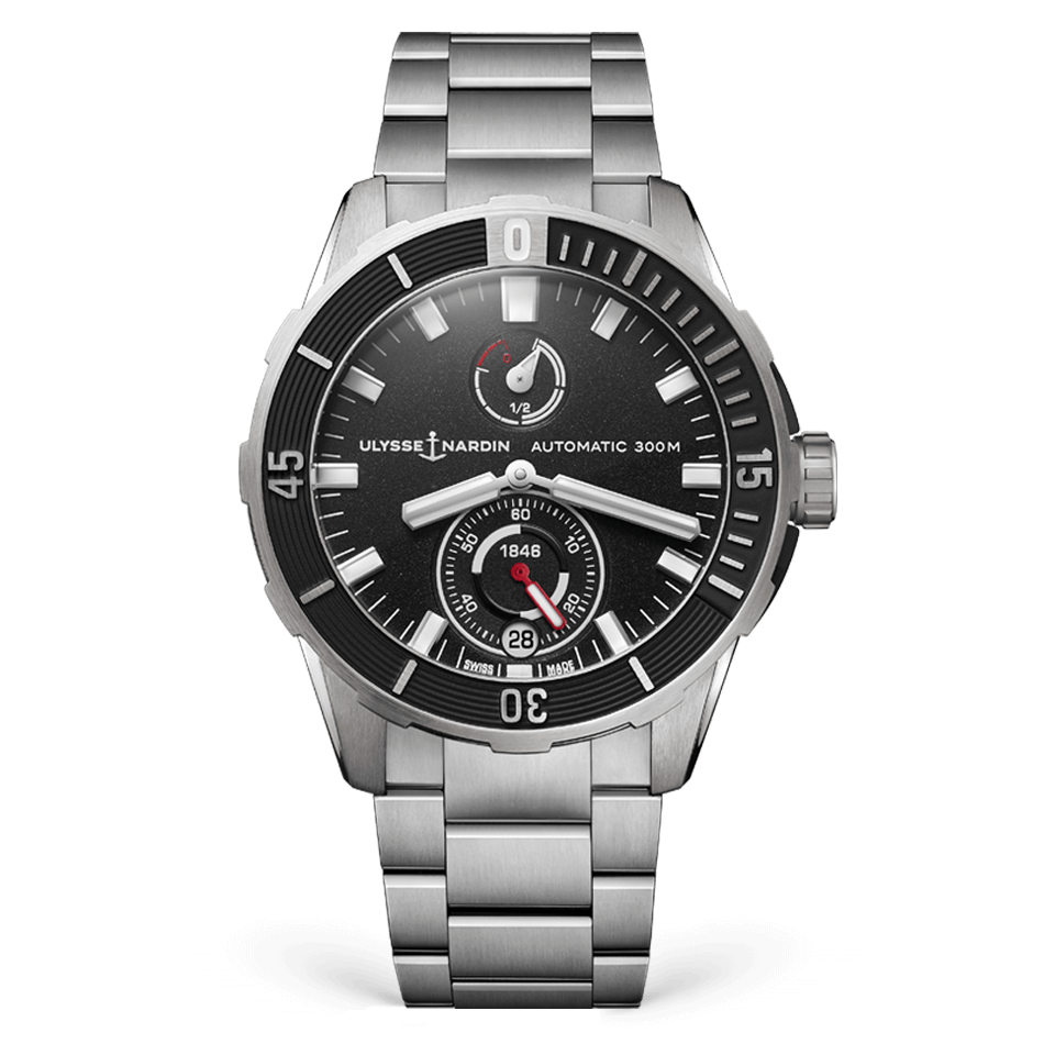 Ulysse Nardin Diver 44 mm Black Dial Titanium Bracelet 1183-170-7M/92 - WATCHXNYC