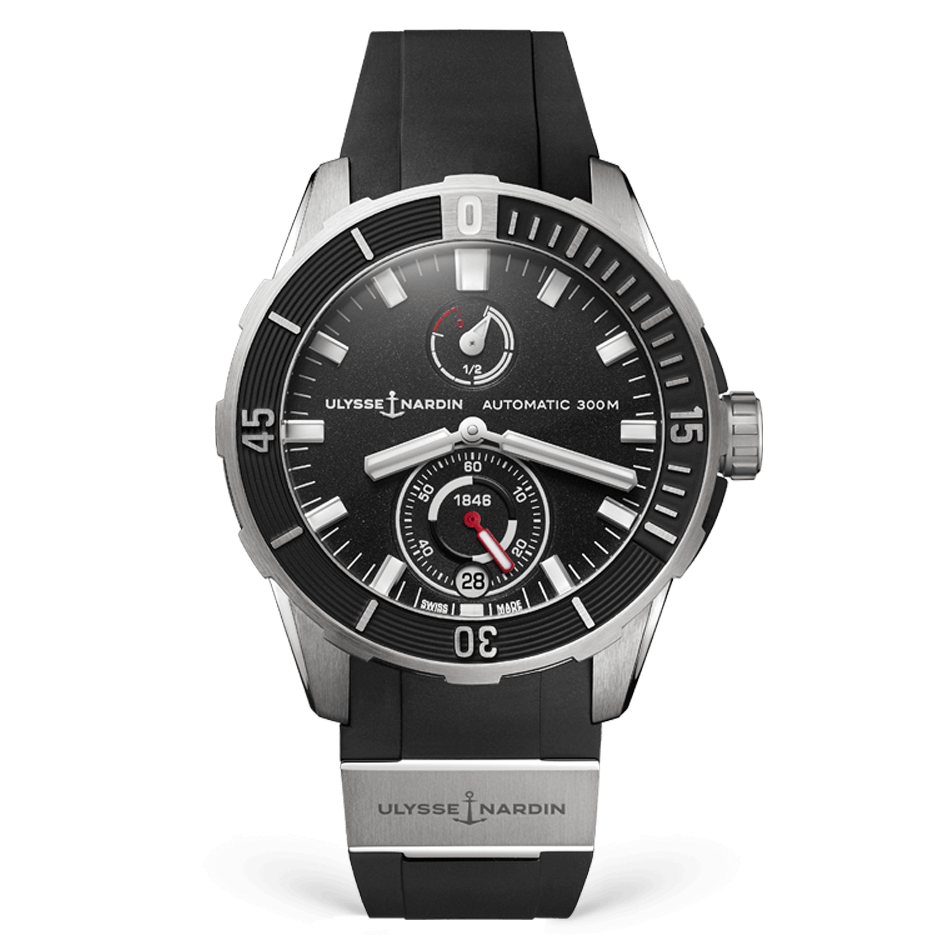 Ulysse Nardin Diver 44 mm Black Dial Titanium Rubber Strap 1183-170-3/92 - WATCHXNYC