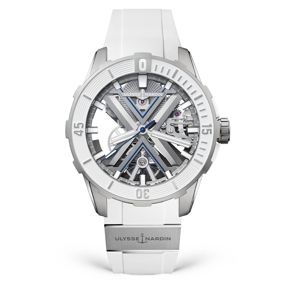 Ulysse Nardin Diver X Skeleton 44 mm Silver Dial Titanium Rubber Strap 3723-170-1A/3A - WATCHXNYC