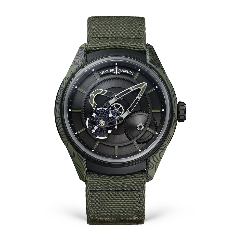 Ulysse Nardin Freak X OPS 43 mm Black Dial Magma Fabric Strap 2303-270-2A-KAKI/0B - WATCHXNYC