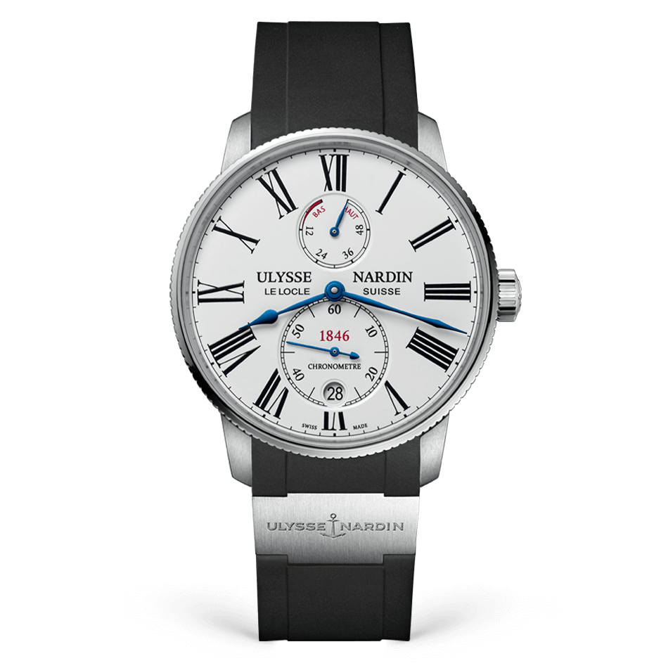 Ulysse Nardin Marine Torpilleur 42 mm Silver Dial Stainless Steel Rubber Strap 1183-310-3/40 - WATCHXNYC