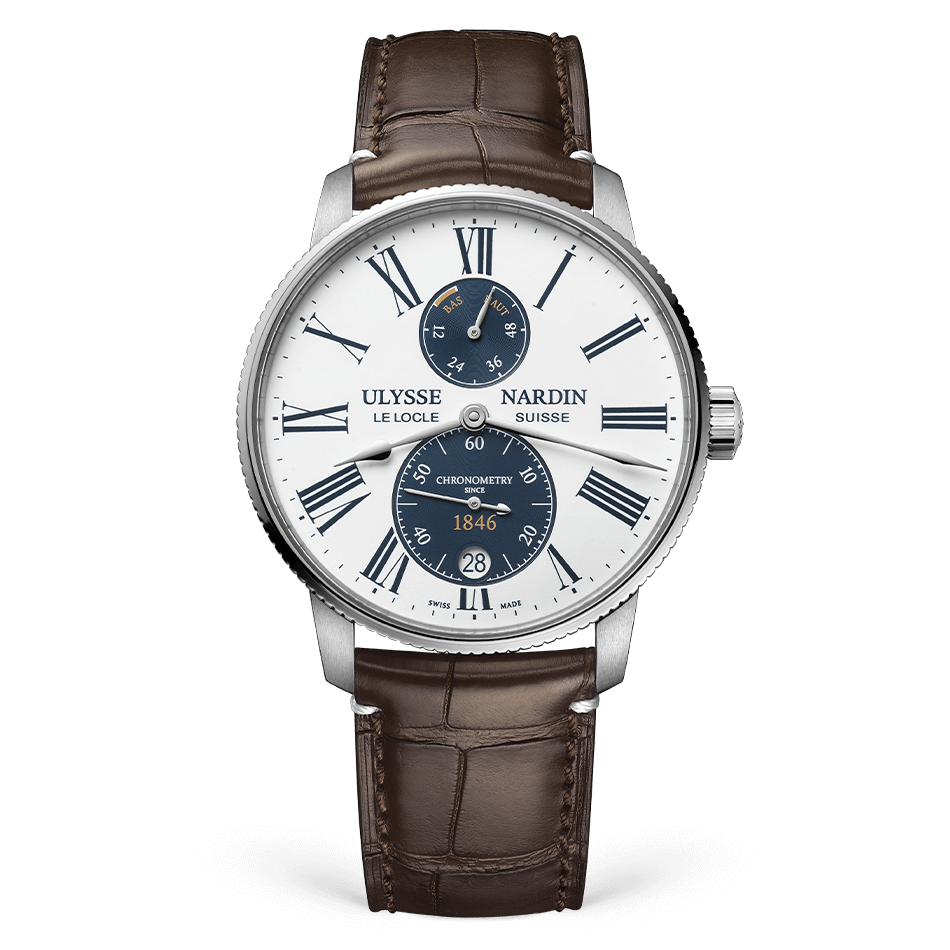 Ulysse Nardin Marine Torpilleur Panda 42 mm White Dial Stainless Steel Leather Strap 1183-310LE-0A-175/1A - WATCHXNYC