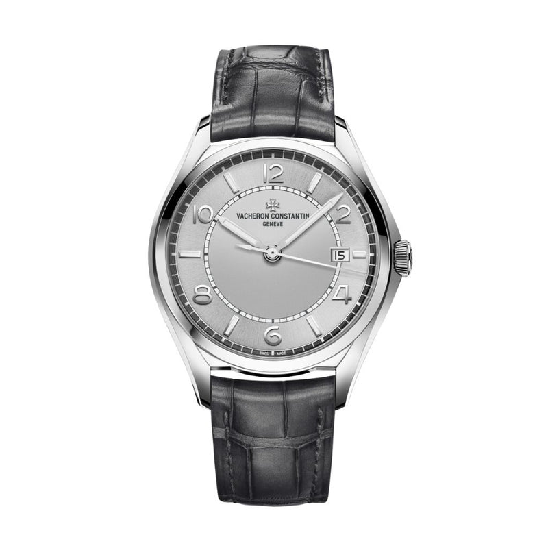 Vacheron Constantin Fiftysix automático, esfera plateada de 40 mm, correa de piel de aligátor, acero inoxidable, 4600E/000A-B442 