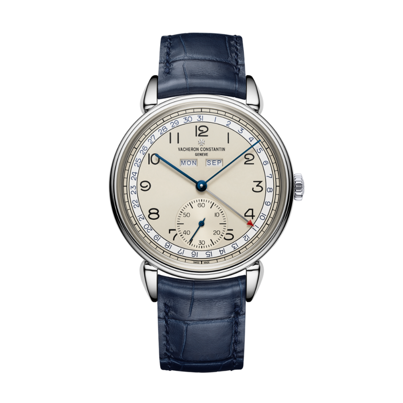 Vacheron Constantin Historiques Triple calendrier 1942 40 mm Esfera plateada Correa de piel de cocodrilo de acero inoxidable 3110V/000A-B426 