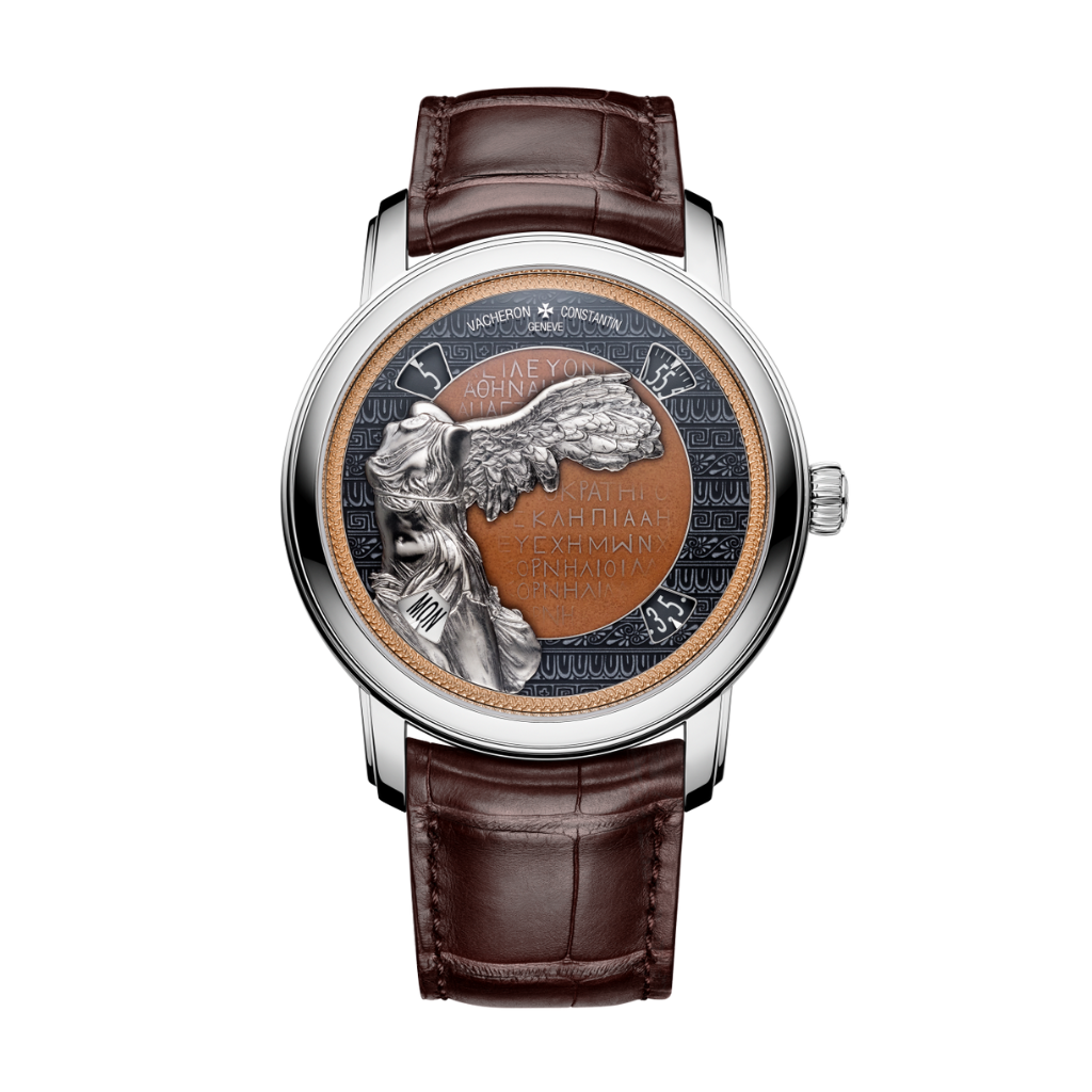 Vacheron Constantin Métiers d'Art Tribute to great civilisations - Victoire de Samothrace 42 mm Silver Dial White Gold   Leather Strap 7620A/000G-B928 - WATCHXNYC