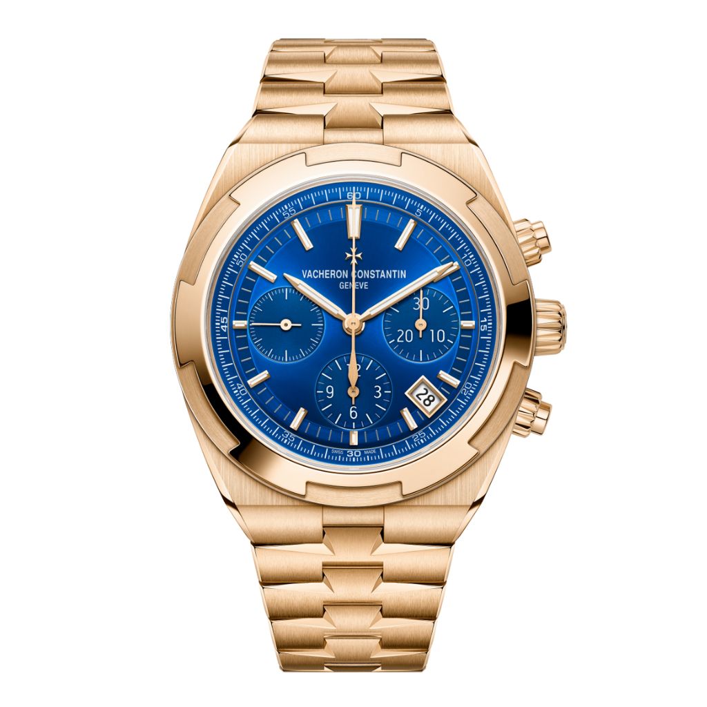 Vacheron Constantin Overseas chronograph 42.5 mm Blue Dial 18K Pink Gold Bracelet 5520V/210R-B952 - WATCHXNYC