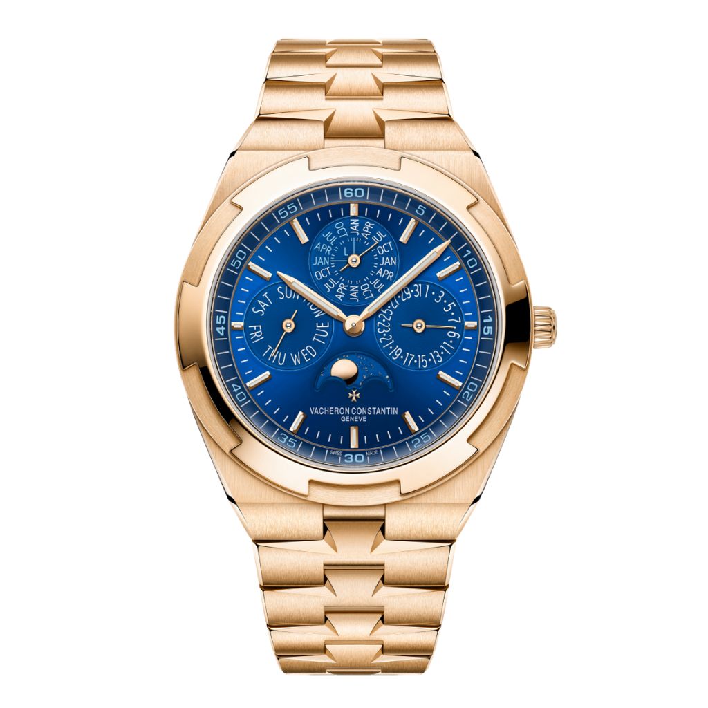 Vacheron Constantin Overseas perpetual calendar ultra-thin 41.5 mm Blue Dial 18K Pink Gold Bracelet 4300V/220R-B509 - WATCHXNYC