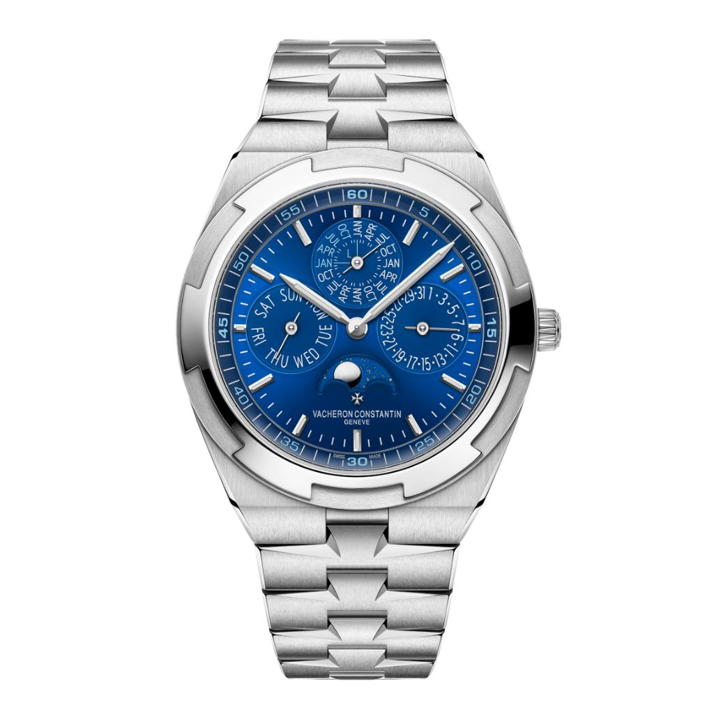 Vacheron Constantin Overseas perpetual calendar ultra-thin 41.5 mm Blue Dial White Gold Bracelet 4300V/220G-B945 - WATCHXNYC
